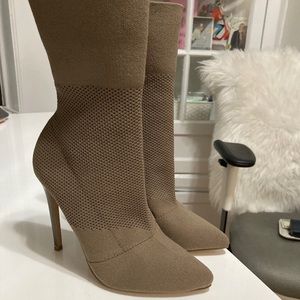 Steve Madden sock bootie - tan
